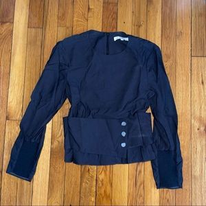 Tibi zip Corset waist band long sleeve top